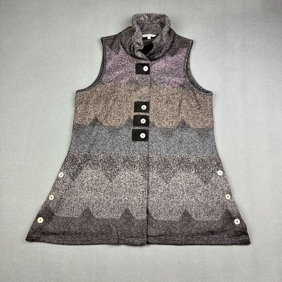 John Mark Tunic Vest Top Womens S Gray Artsy Geometric Print Western Boho Soft - Picture 1 of 15